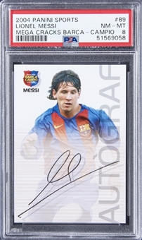 2004-05 Panini Sports Mega Cracks Barca-Campio #89 Lionel Messi Rookie Card - PSA NM-MT 8